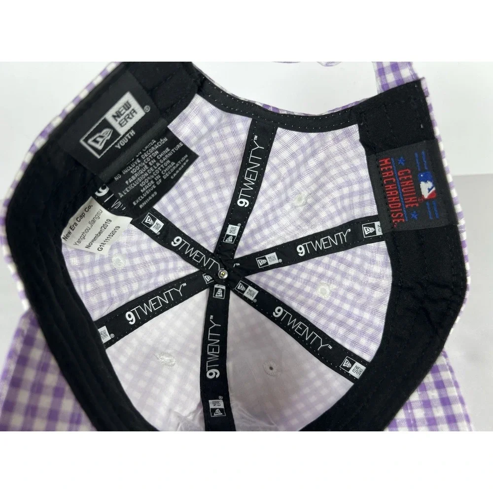 New Era‎ Youth Miami Marlins Purple White Checked 9Twenty Adjustable Hat Girls